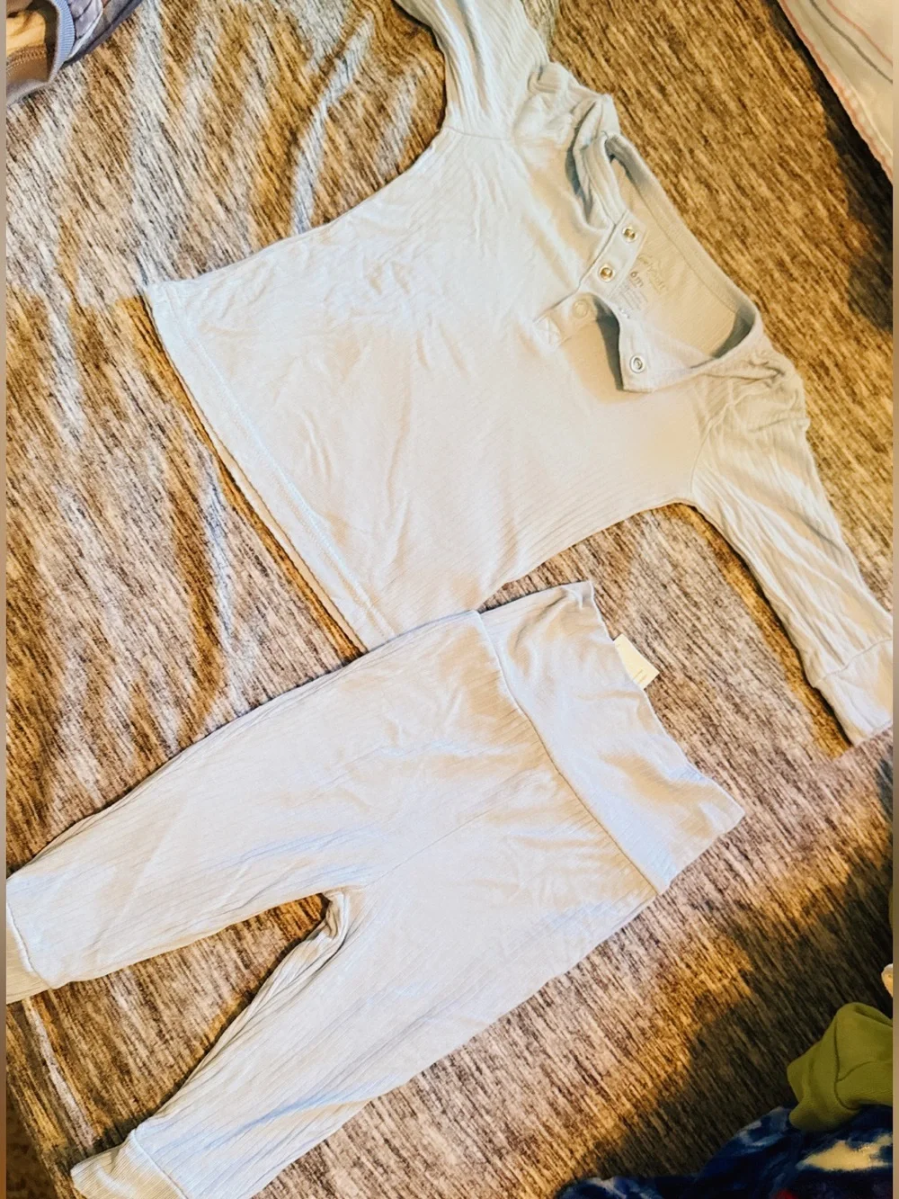 Carter's Light Blue Ribbed 2-Piece Matching Set